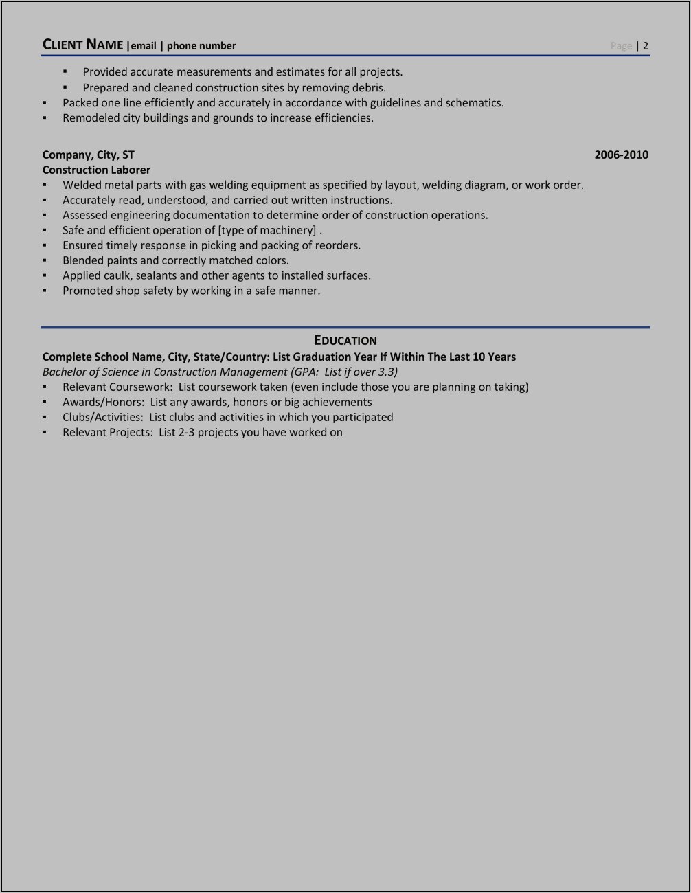 Honors And Awards Resume Examples For Facility Maintenance