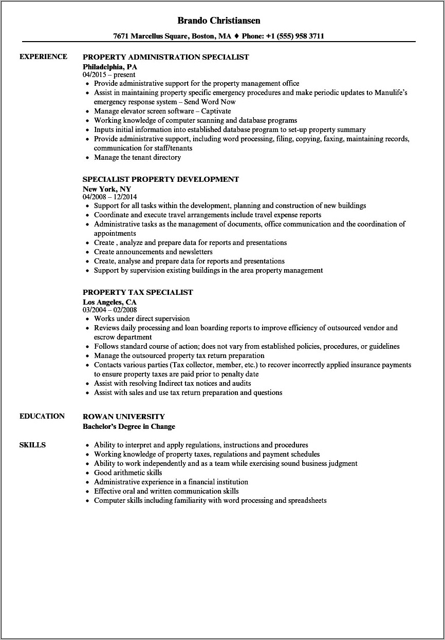 Housing Compliance Specialist Professional Summary Resume