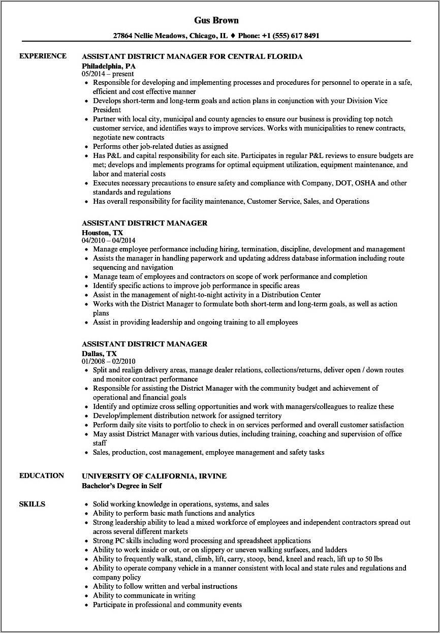 H&r Block Office Manager Resume