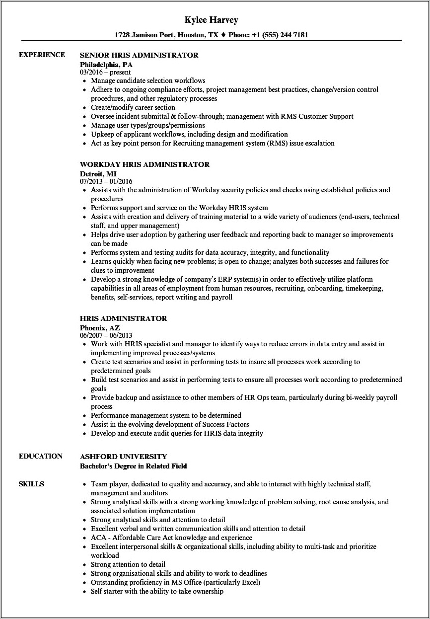 Hr Executive Support Administrator Resume Objective