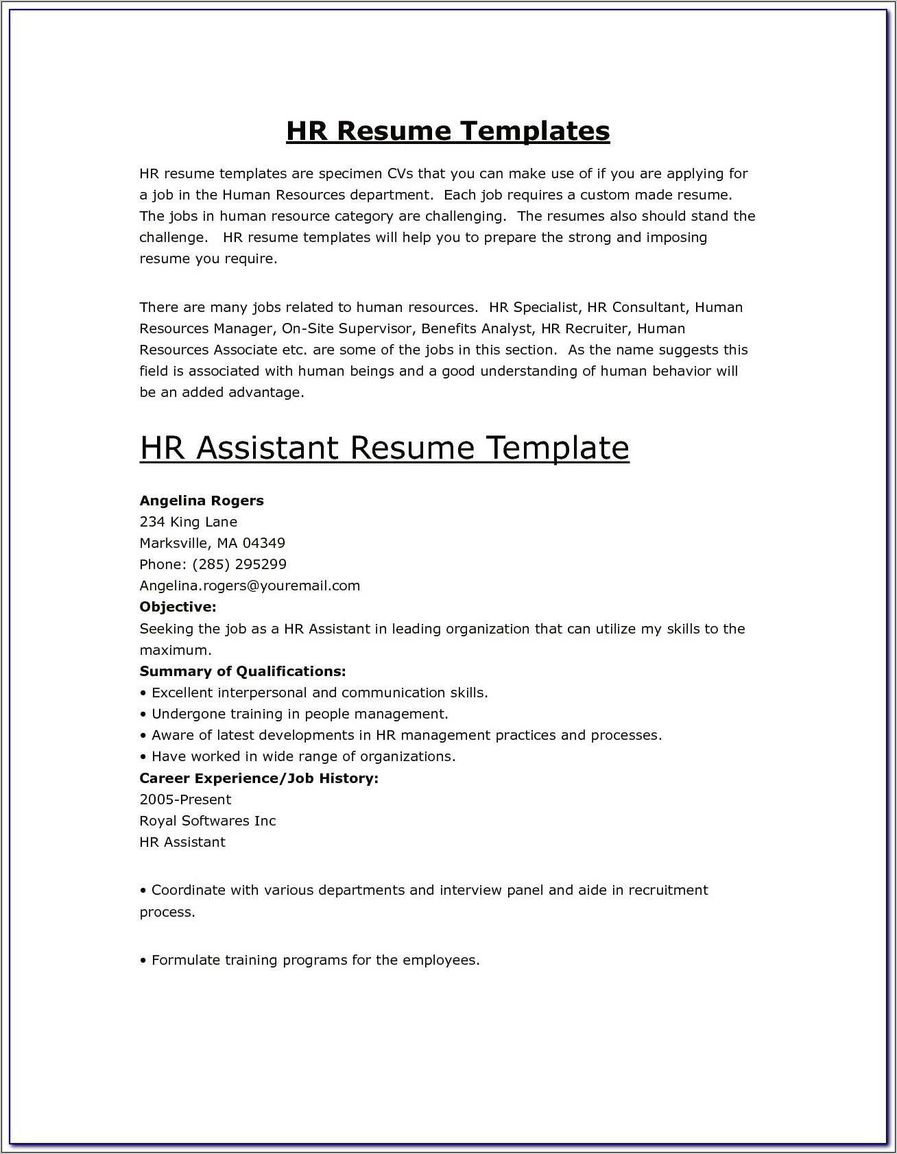 Hr Recruiter For Consulting Resume Sample