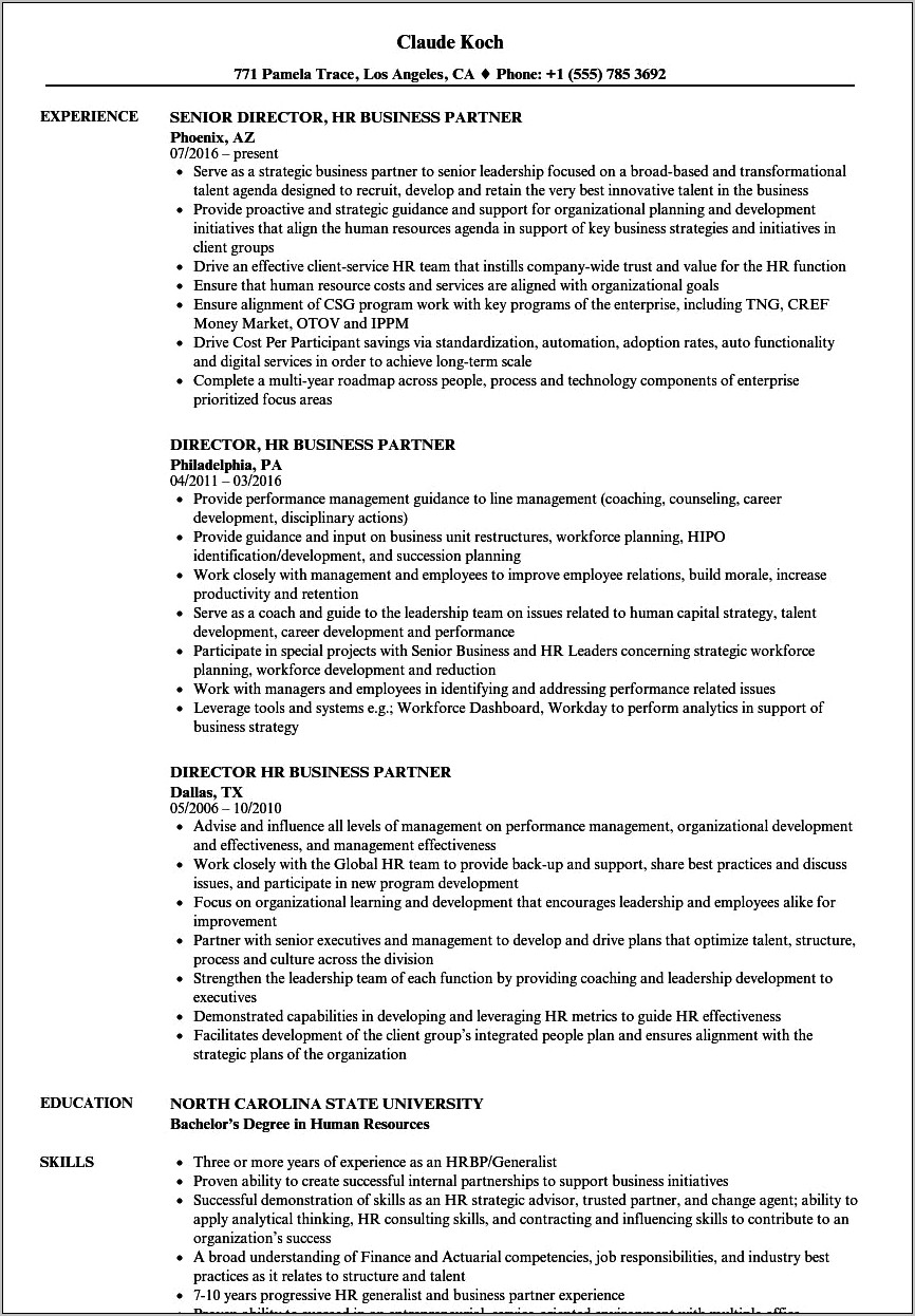 Hr Resume Format In Word India