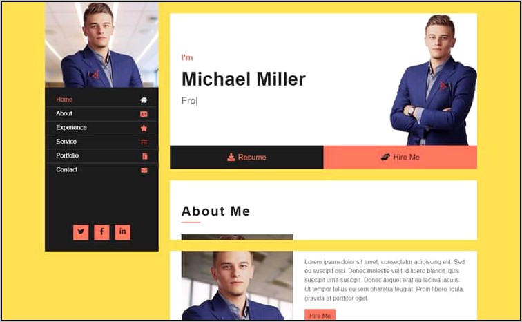 Html5 Resume Template Free Download