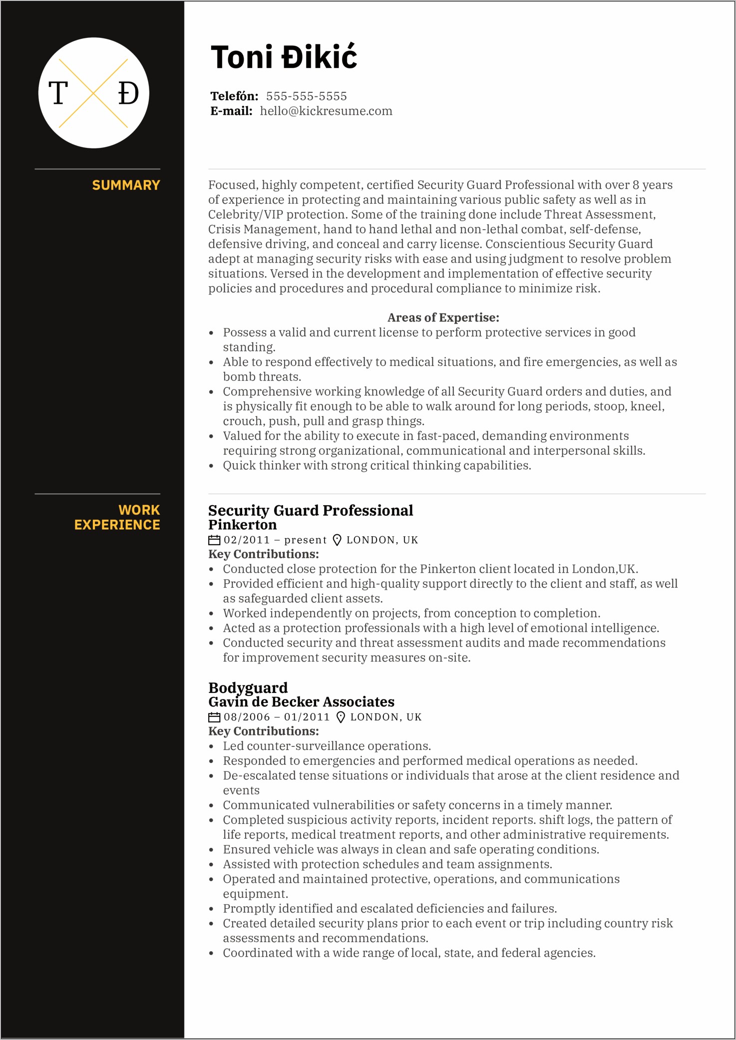 Important Job Skills For Security Guard Resume