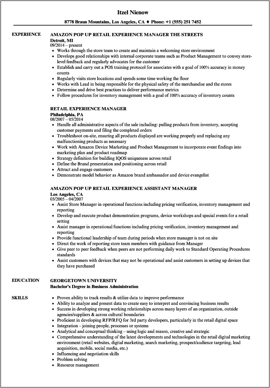 Indain Resume For Retail Jobs In Lifestyle
