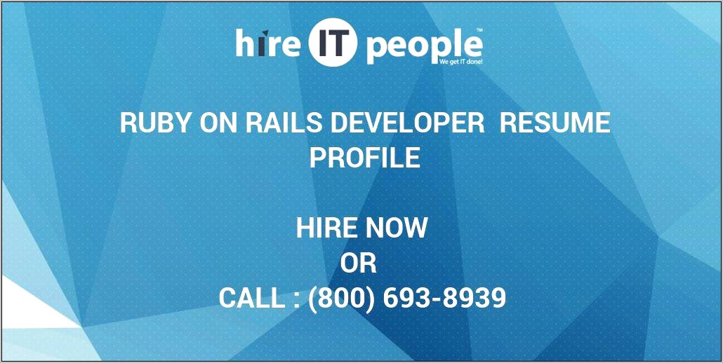 Indeed Resume Ruby On Rails Experience