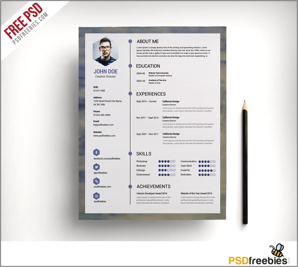 Infographic Resume Template For Freshers Download Free