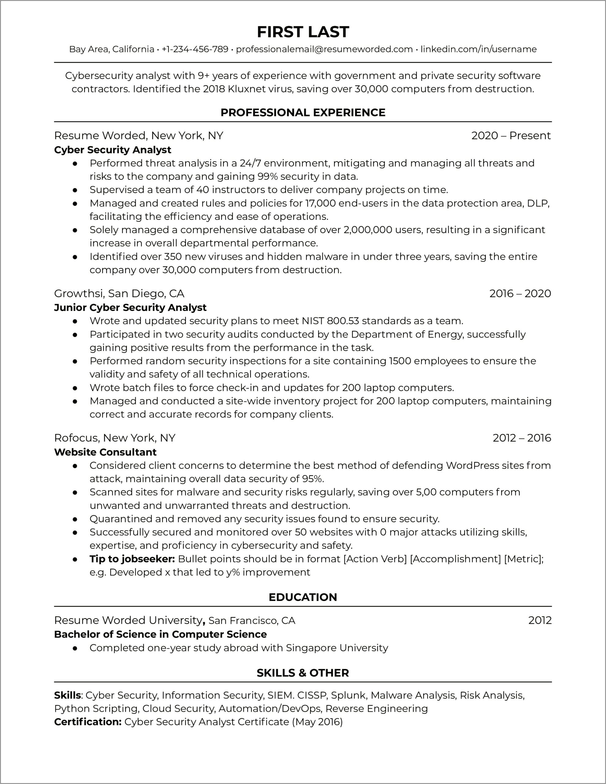 Information Security Manager Resume Pdf