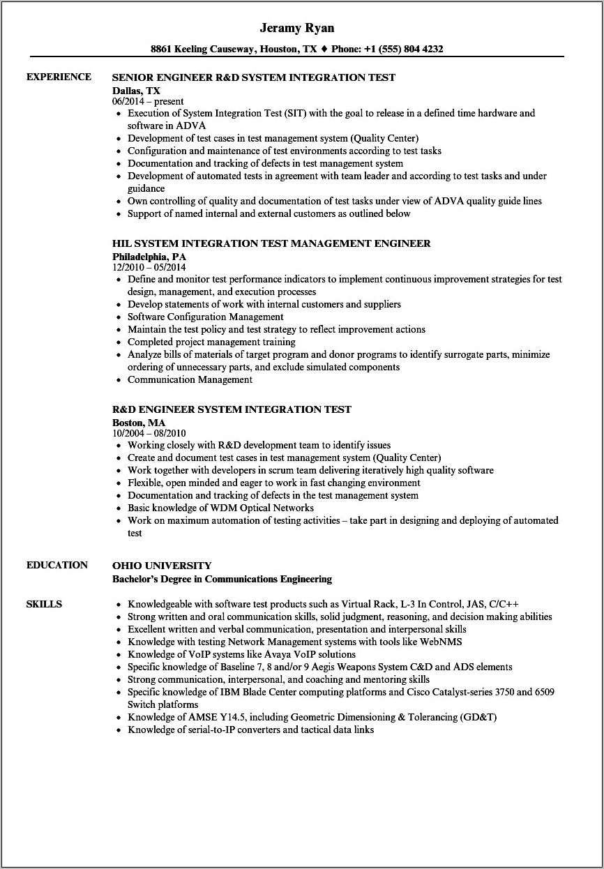 Integral Working With Staff On Resume