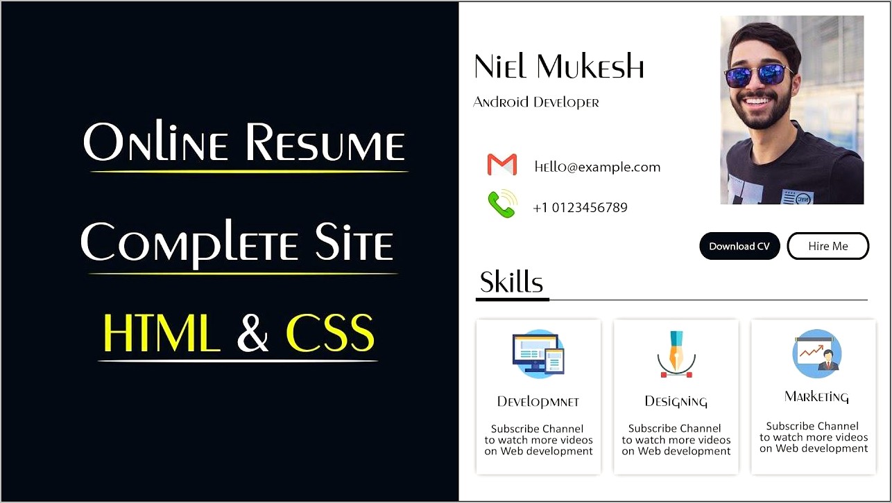 Interactive Resume Css And Html Template