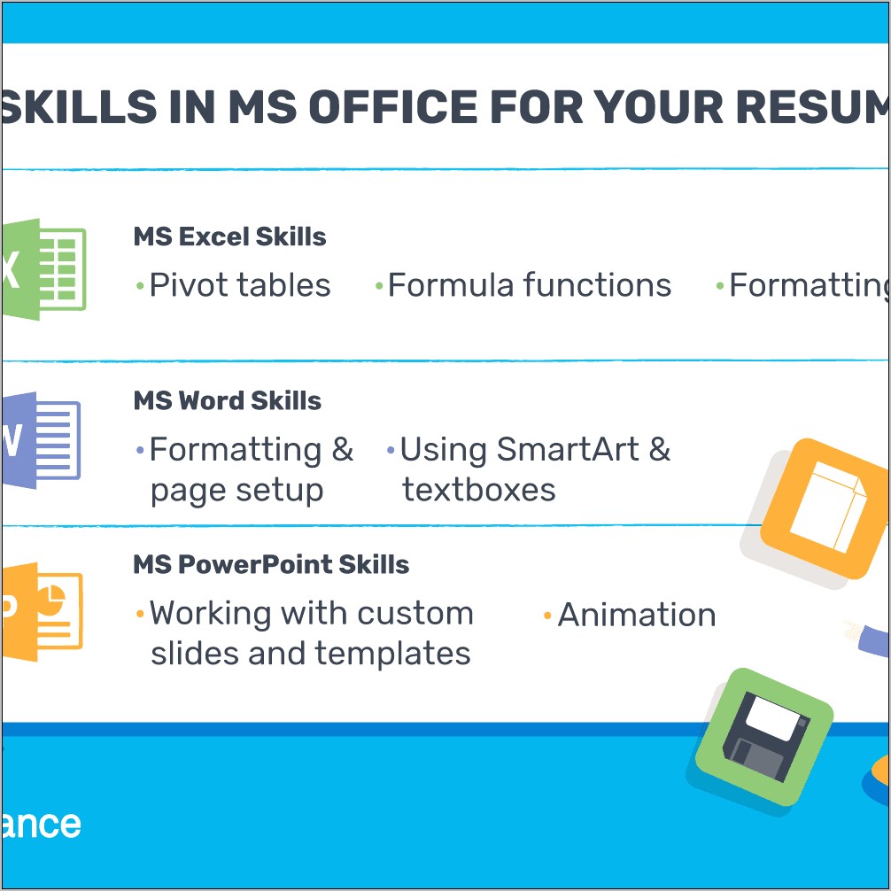 Intermediate Microsoft Office Skills Resume