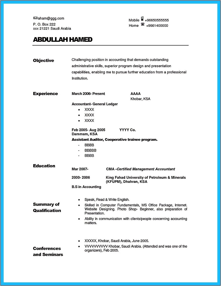 Internal Audit Resume Objective Examples