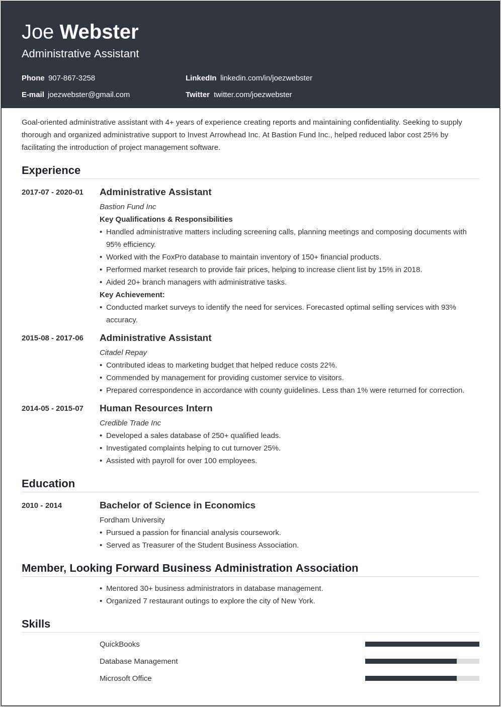 International Business Resume Objective Examples