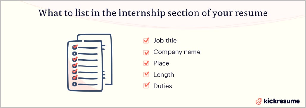 Internship And Full Time Job Same Company Resume