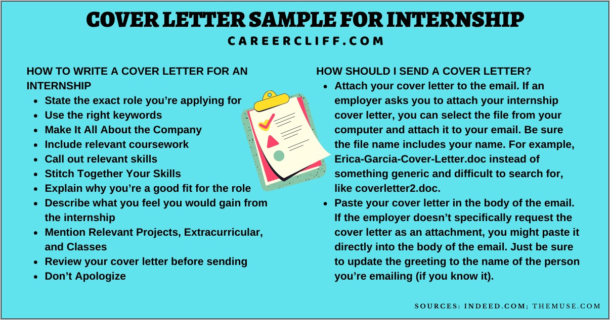 Internship Cover Letter And Resume Via Email