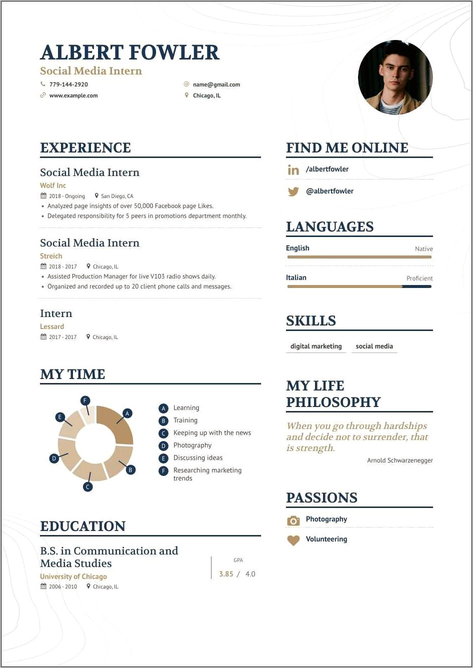 Internship Description For An Resume Sample