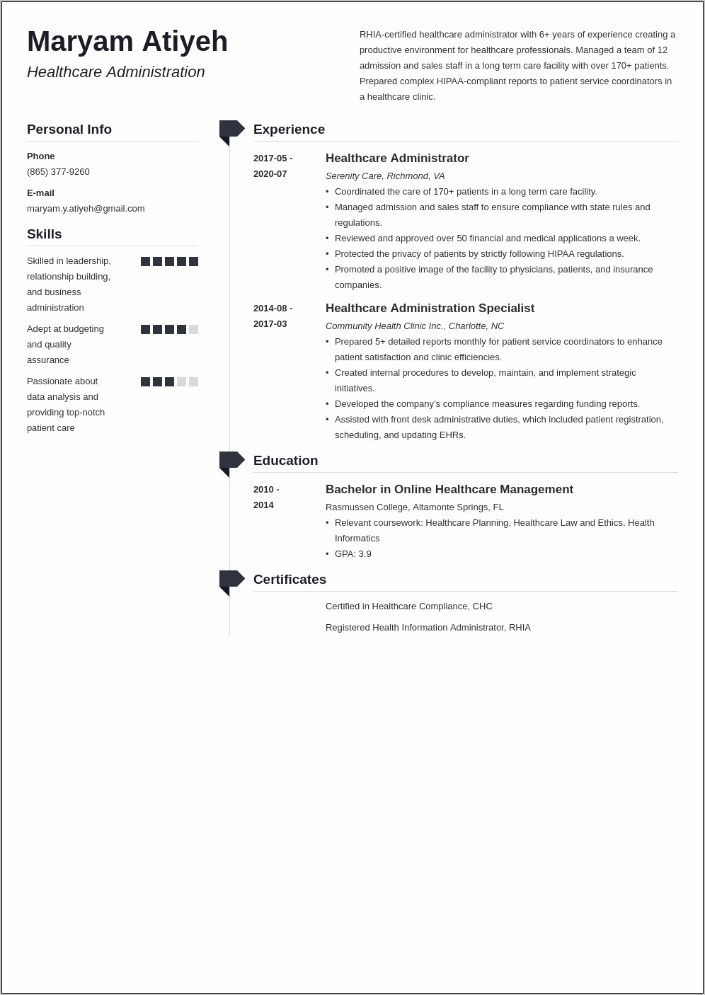 Internship Section On Resume For Healthcare Management