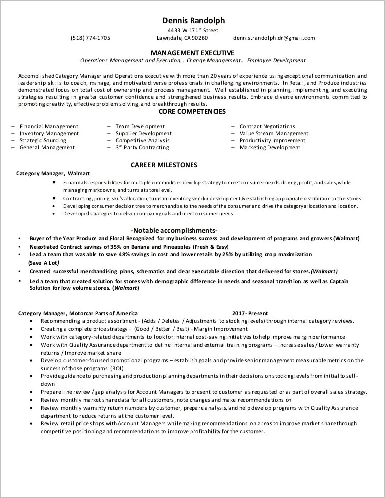 Inventory Control Manager Resume For Commodity