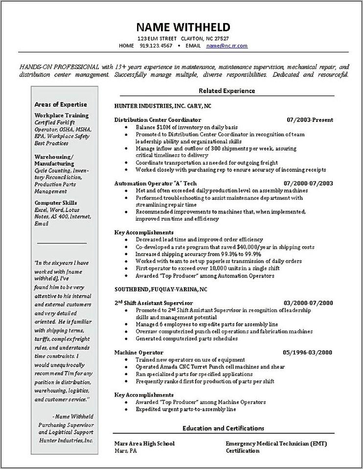 Inventory Coordinator Job Description For Resume