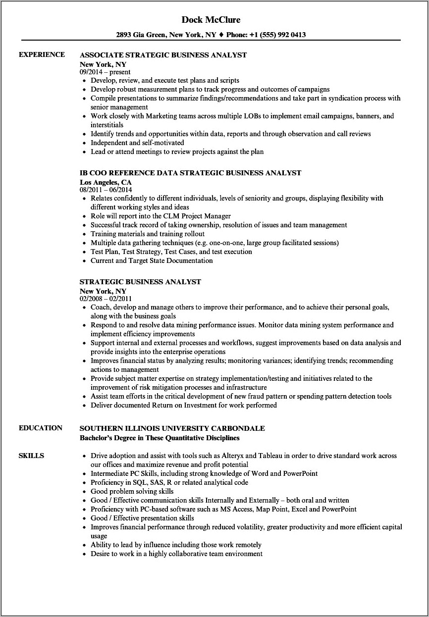 Irp Business Rules Business Analyst Resume Template