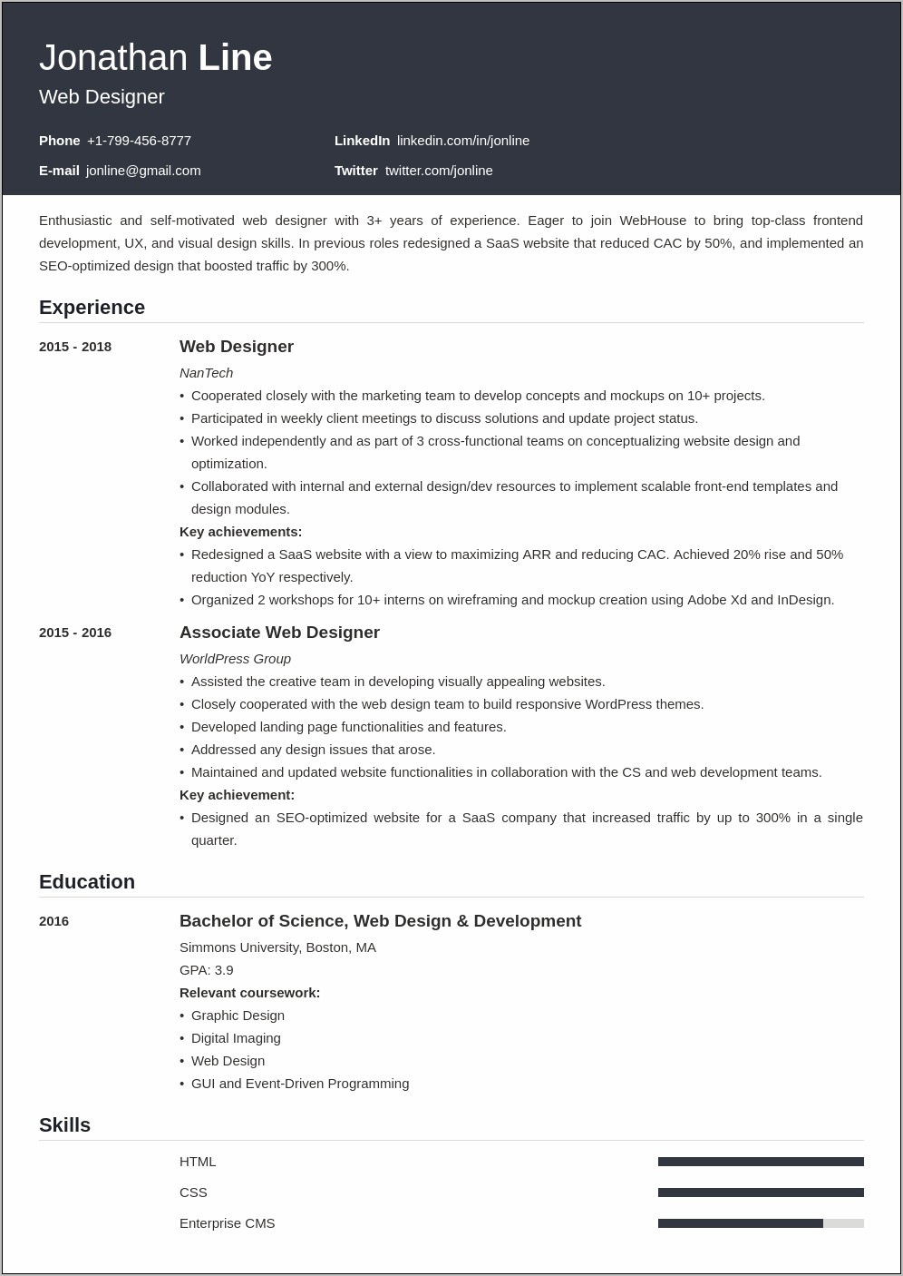 Is A Website Good On A Resume