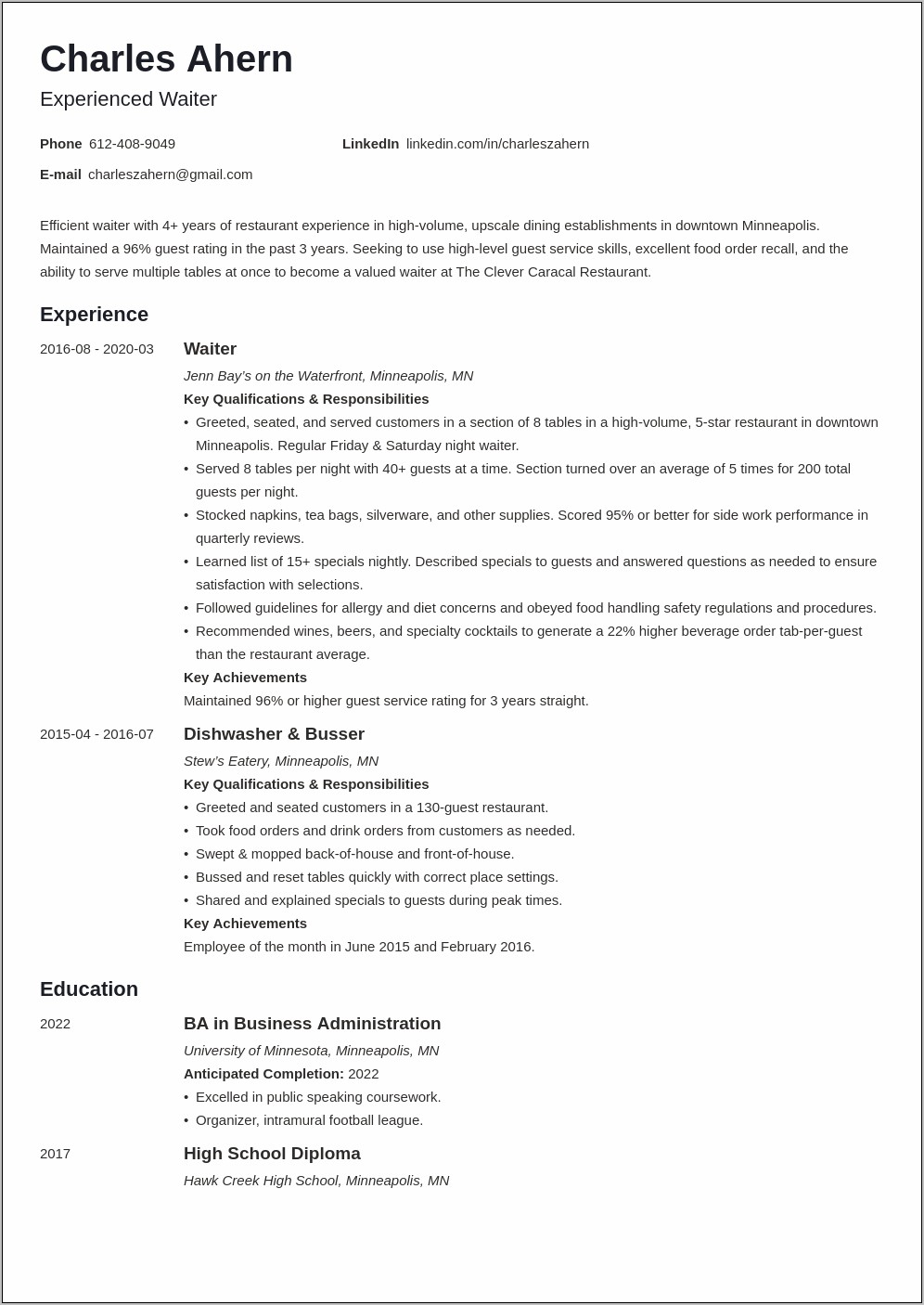 Is Cooking Job Skills On A Resume