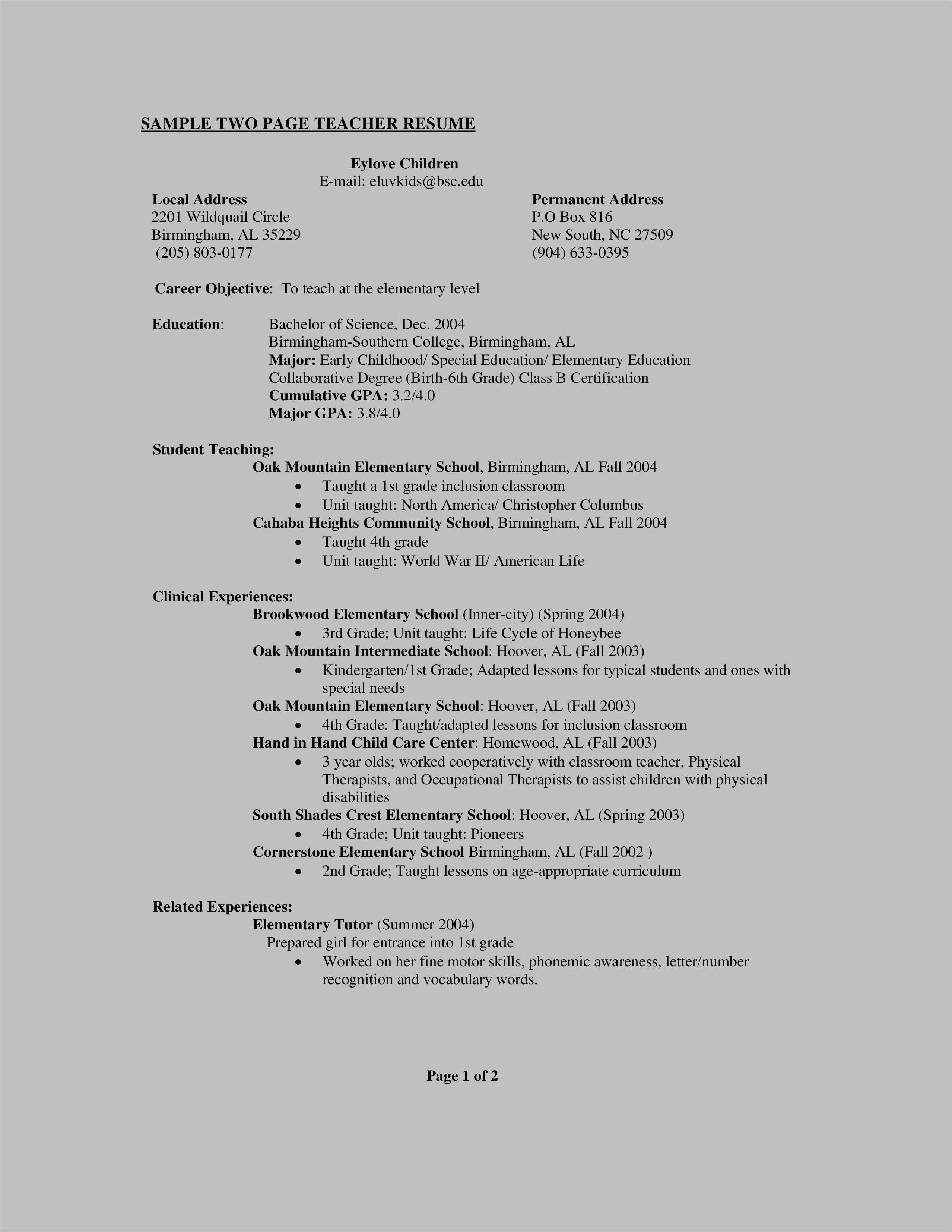 Is Two Page Resume Ok With Skills