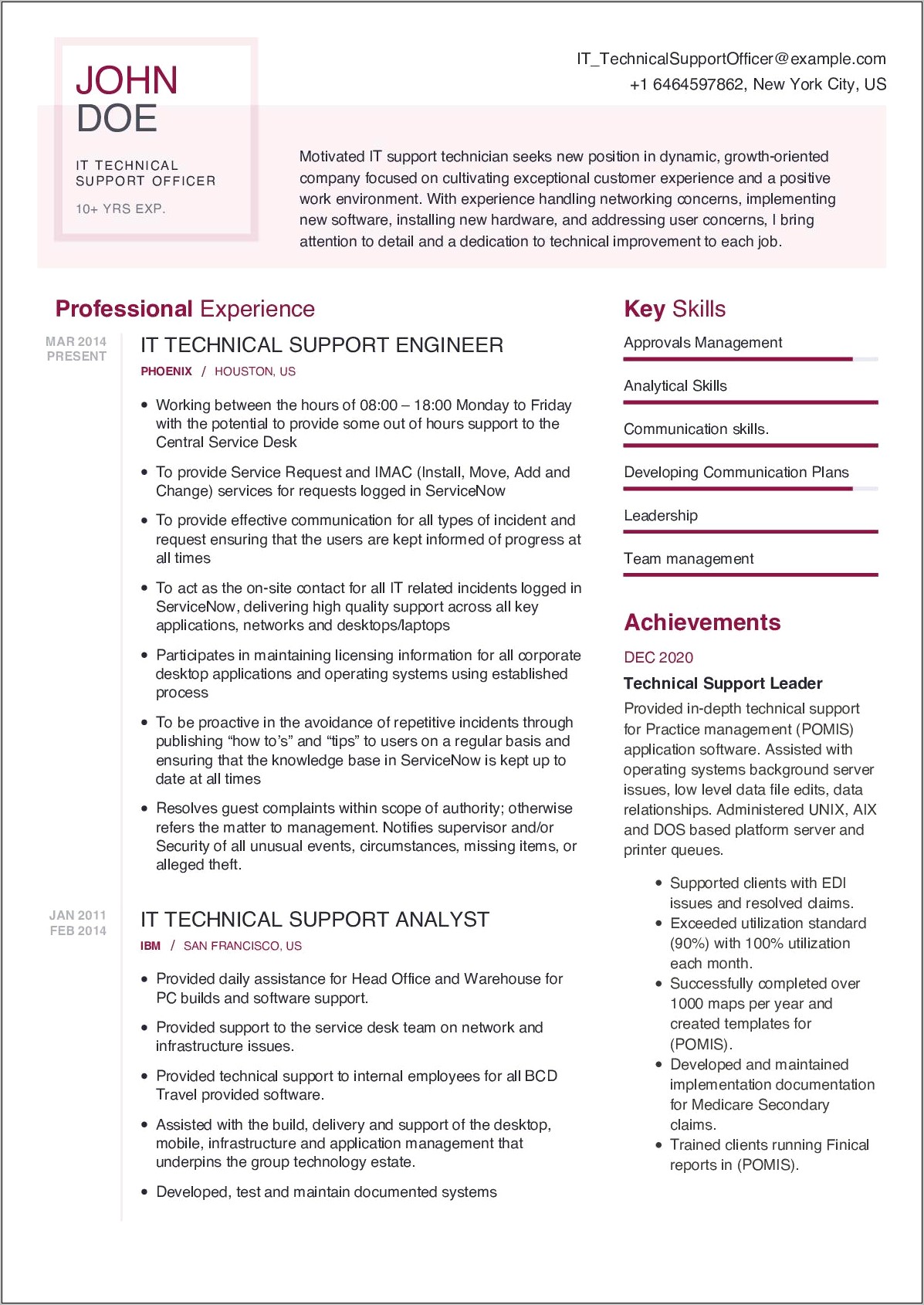 It Customer Support Resume Examples