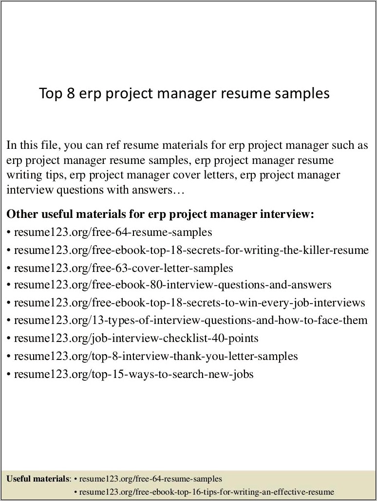 It Project Manager Resume Examples