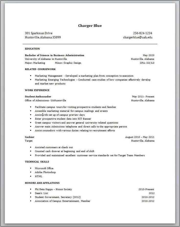 sample resume without college education