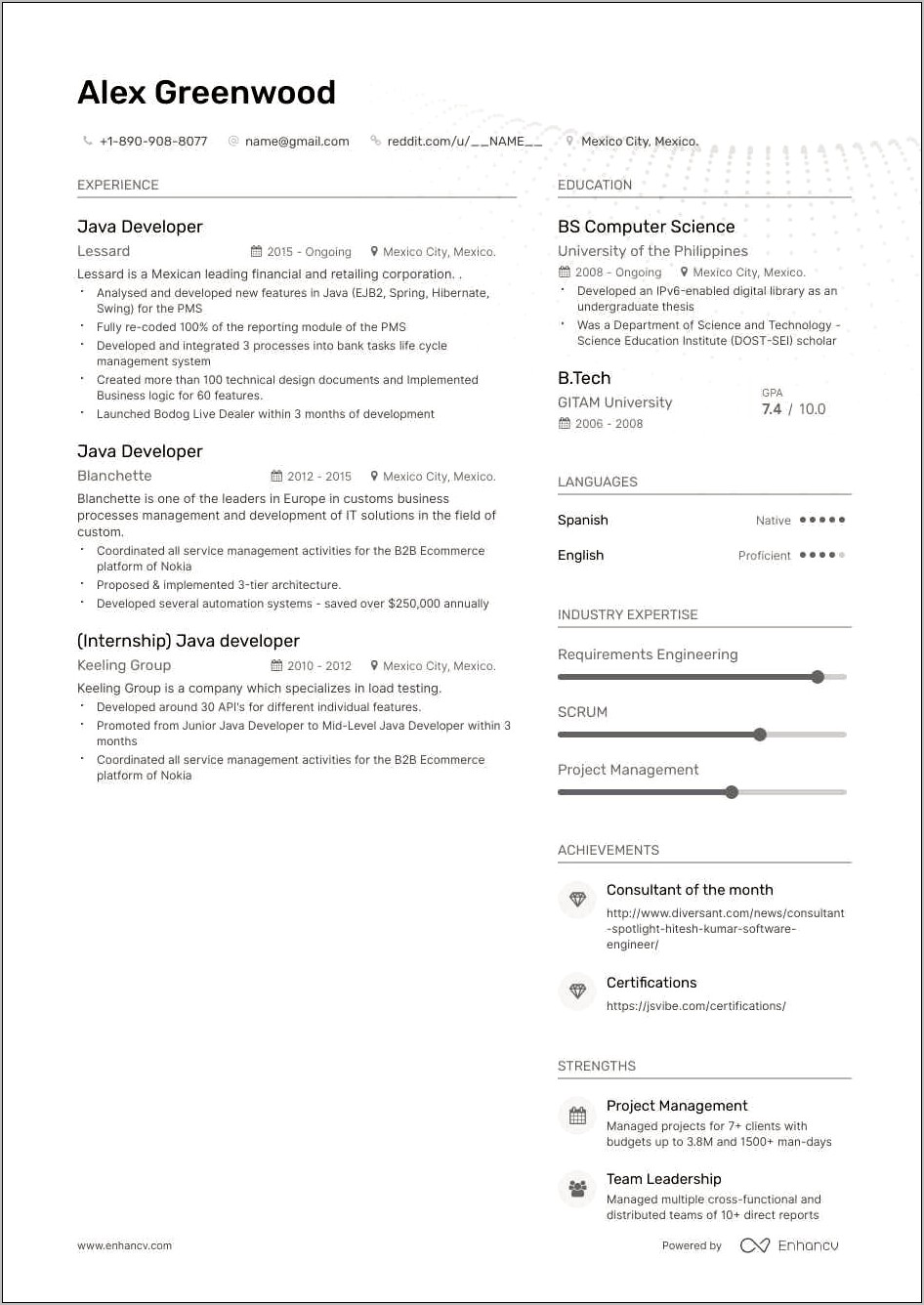 Java Developer Resume With 5 Years Experience