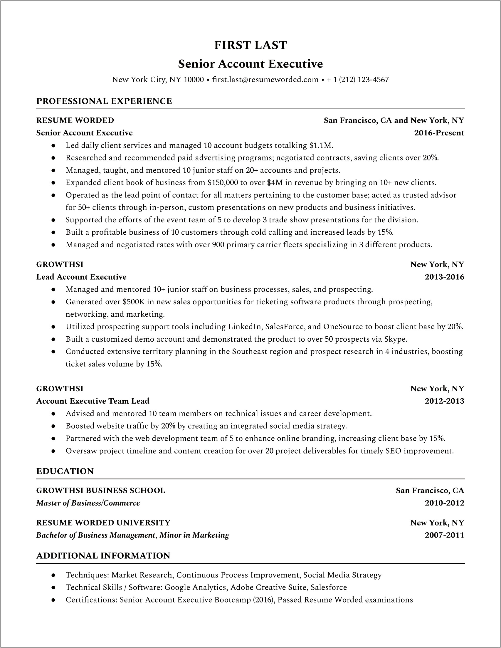 Job Description Account Executive Resume