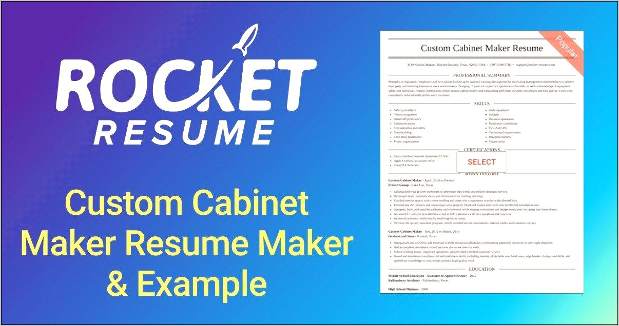 Job Description For Cabinet Installer For Resume