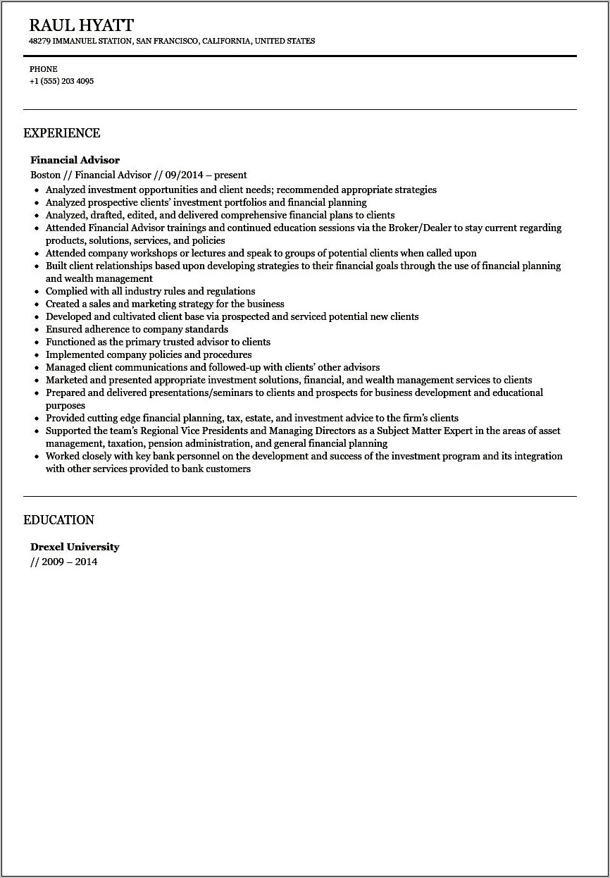Job Description For Resume Financial Aid Representative