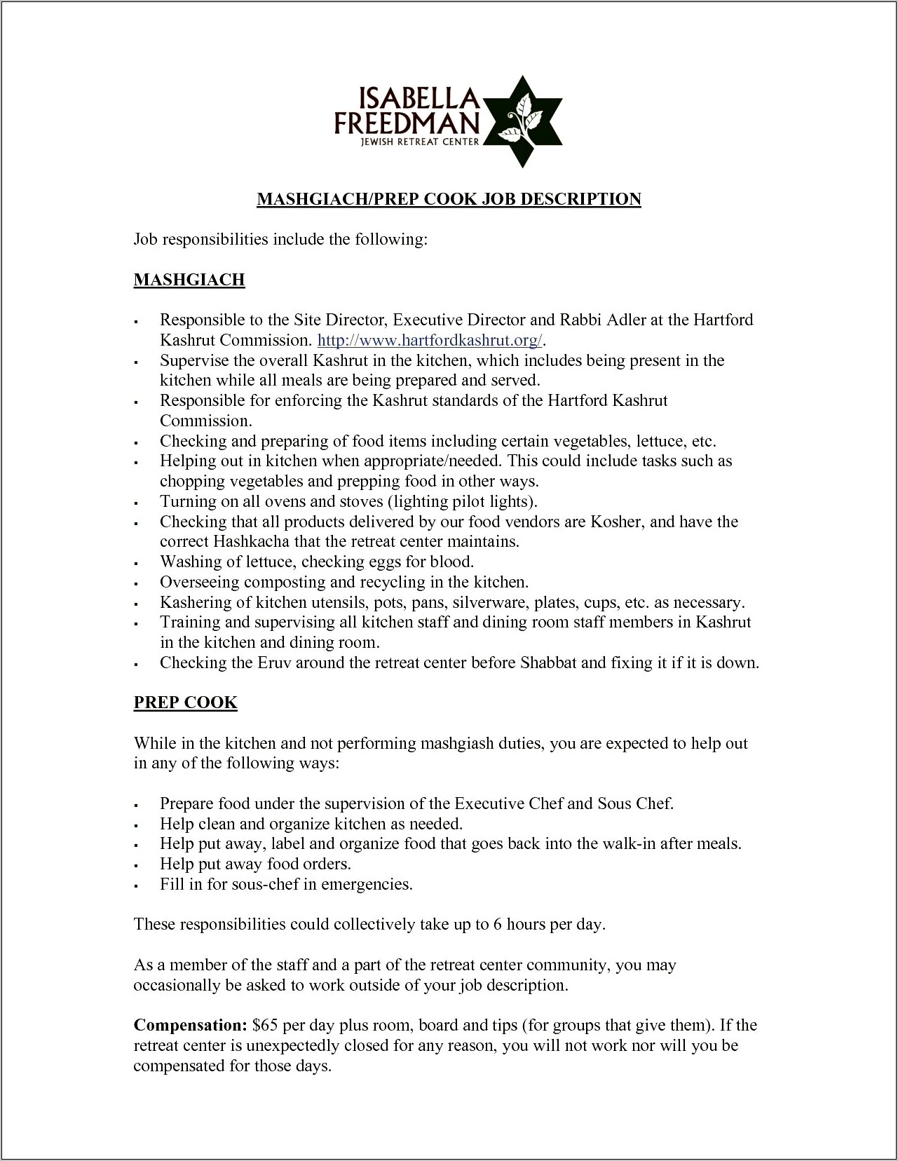 Job Descriptions To Put On Resume