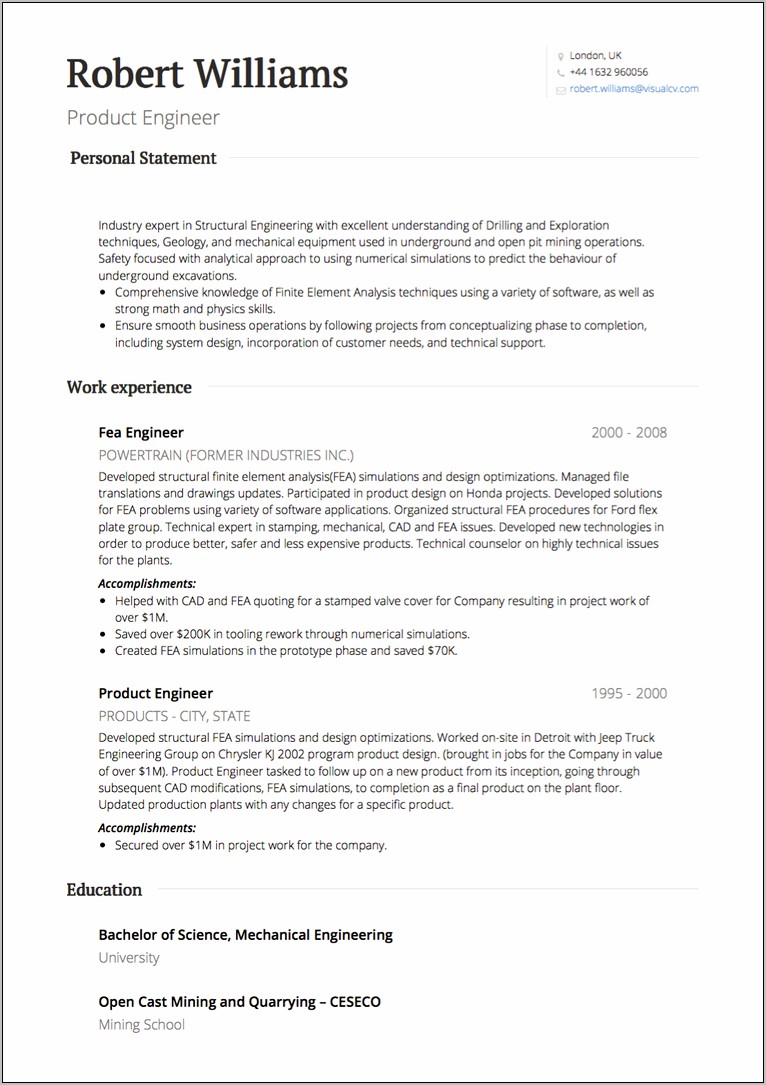 Job Experience On Resume Format
