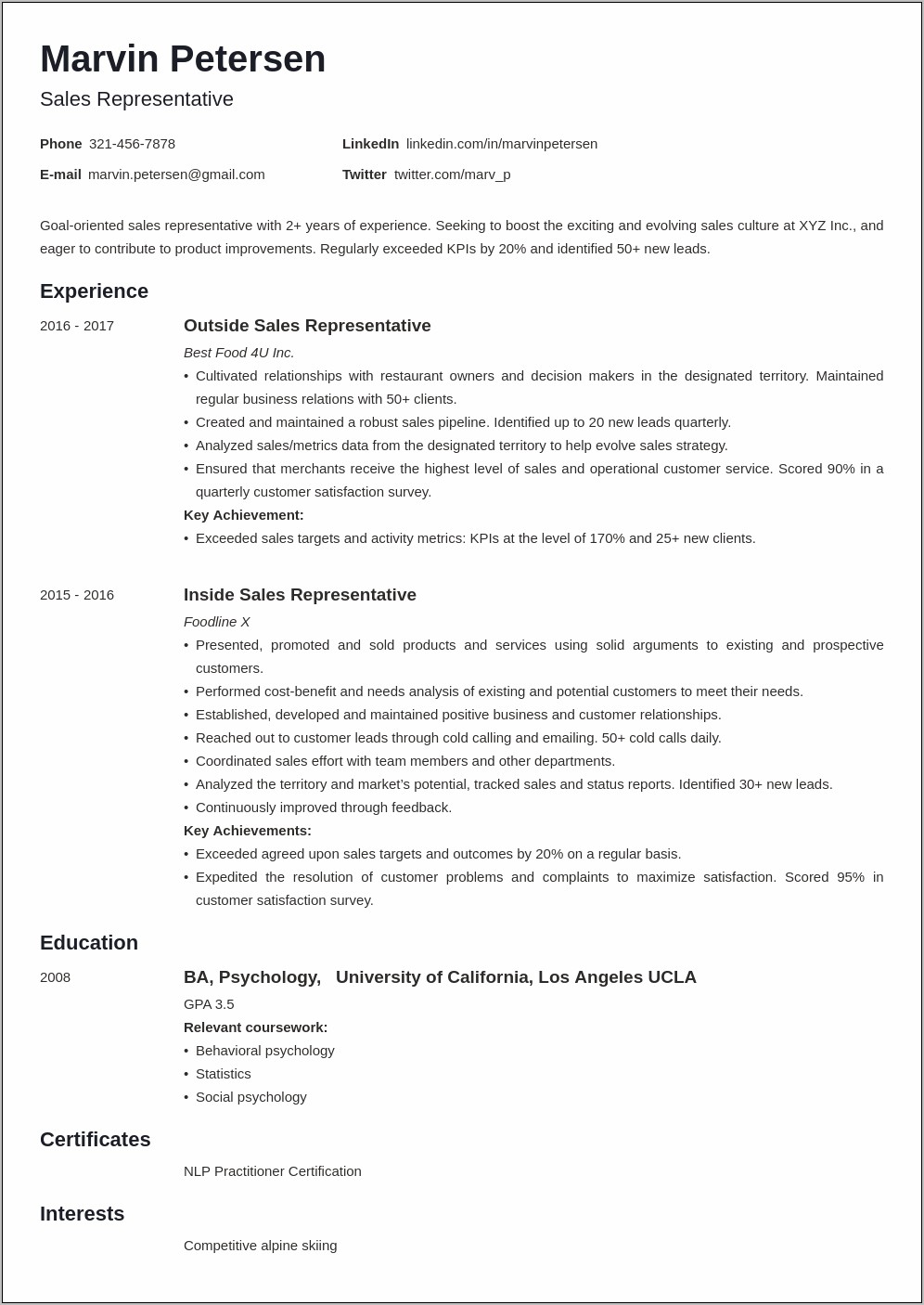 Job Resume Examples With No Experience Sales Associate