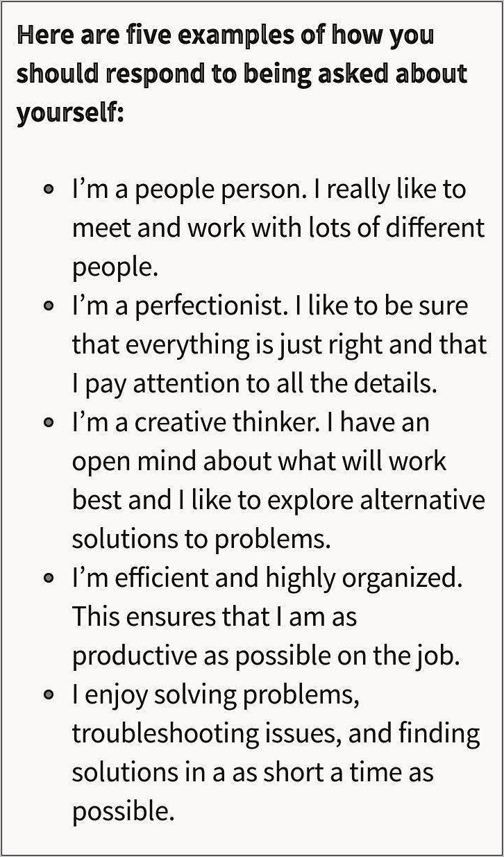 Job Words For Resume To Describe Yourself