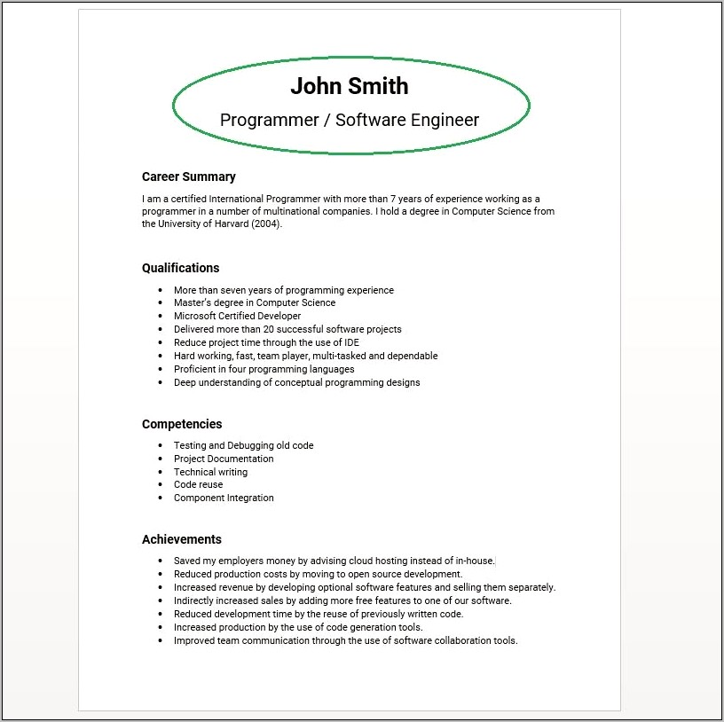 John Smith Front End Web Developer Resume Template