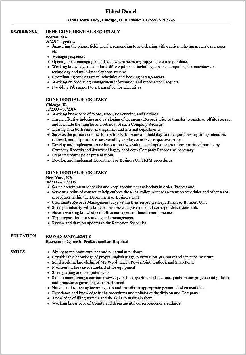 Keeping Job Application Confidential On Resume