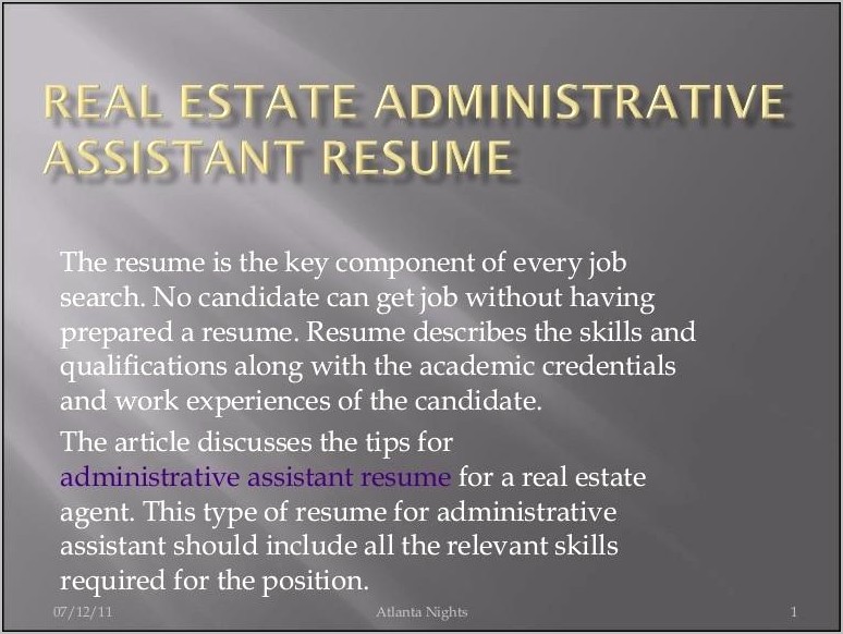 Key Skills For Administrative Assistant Resume
