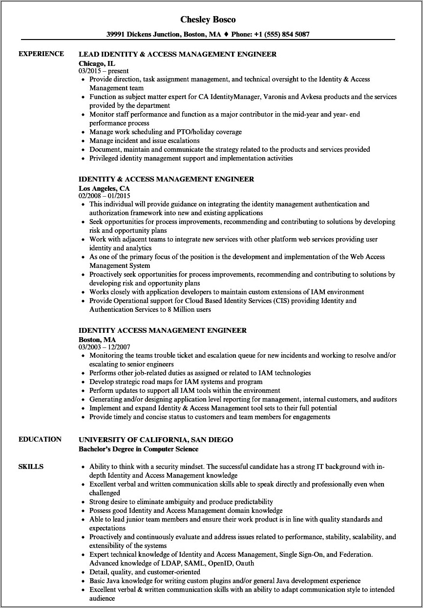 Keywords On Resume Identity And Access Management Analyst