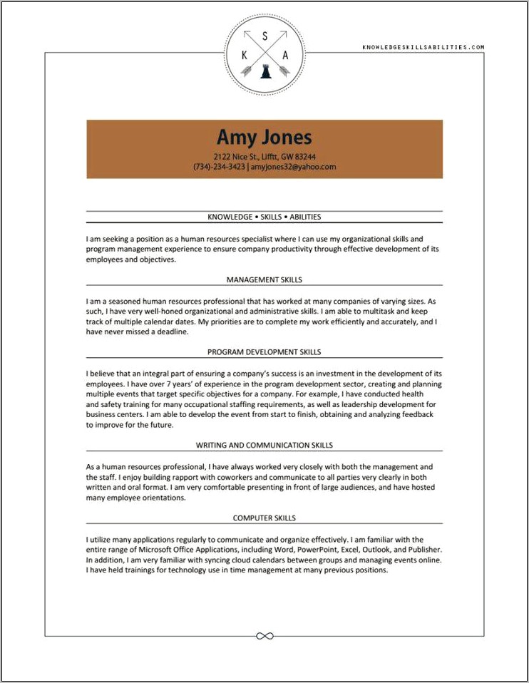 Knowledge Skills And Abilities On Resume