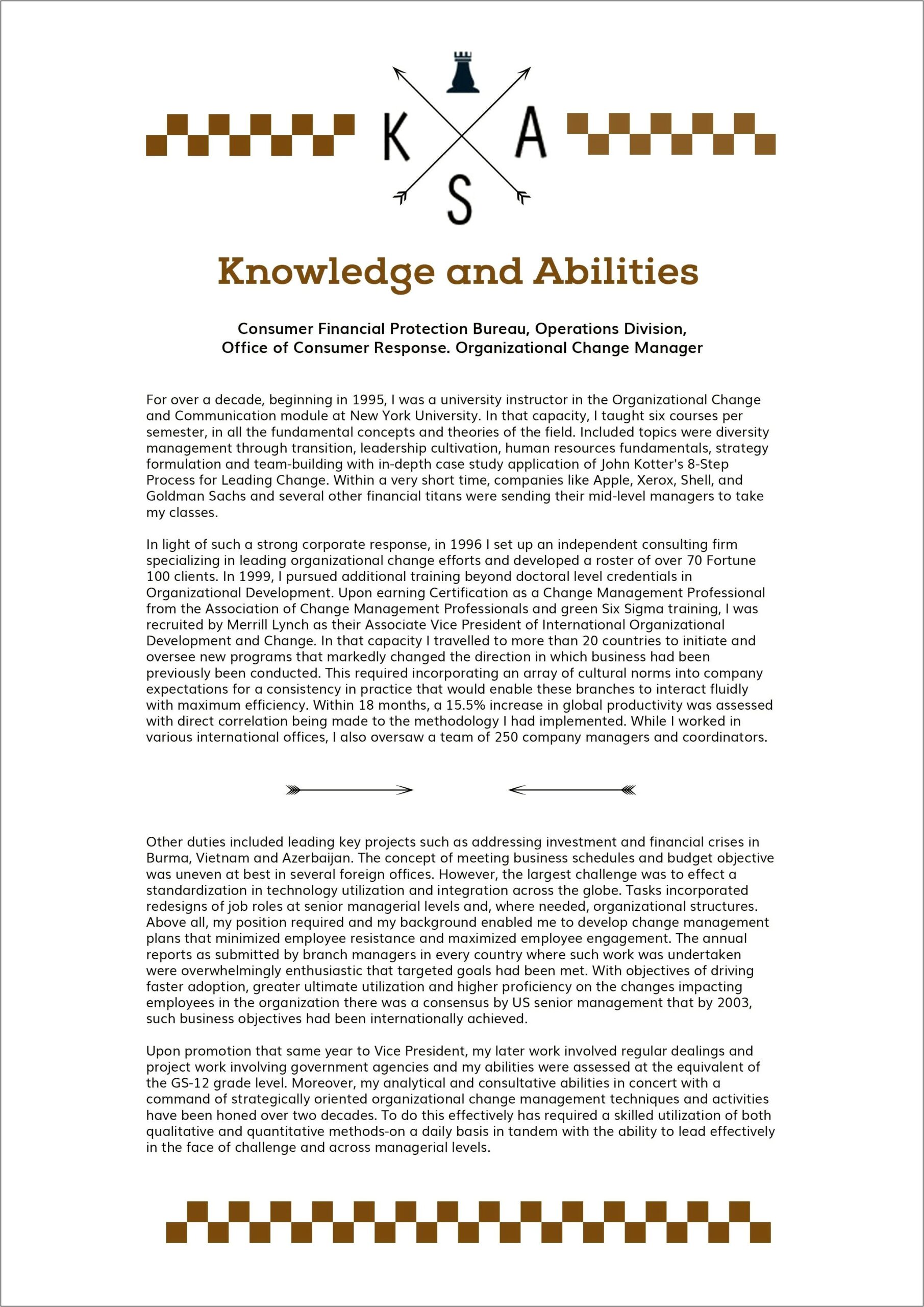 Knowledge Skills And Abilities Resume Example