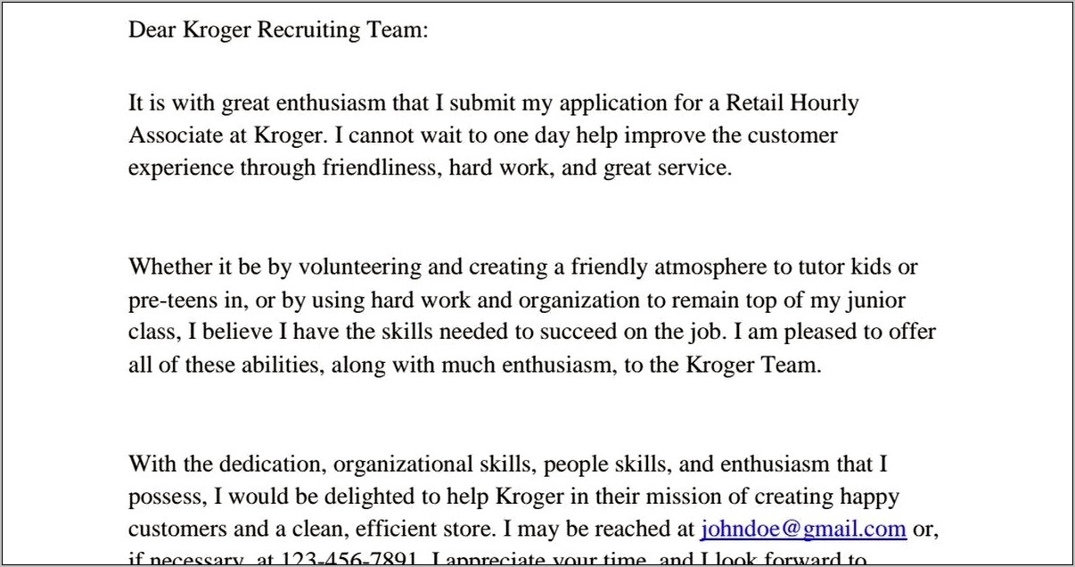 Kroger Cashier Job Description For Resume