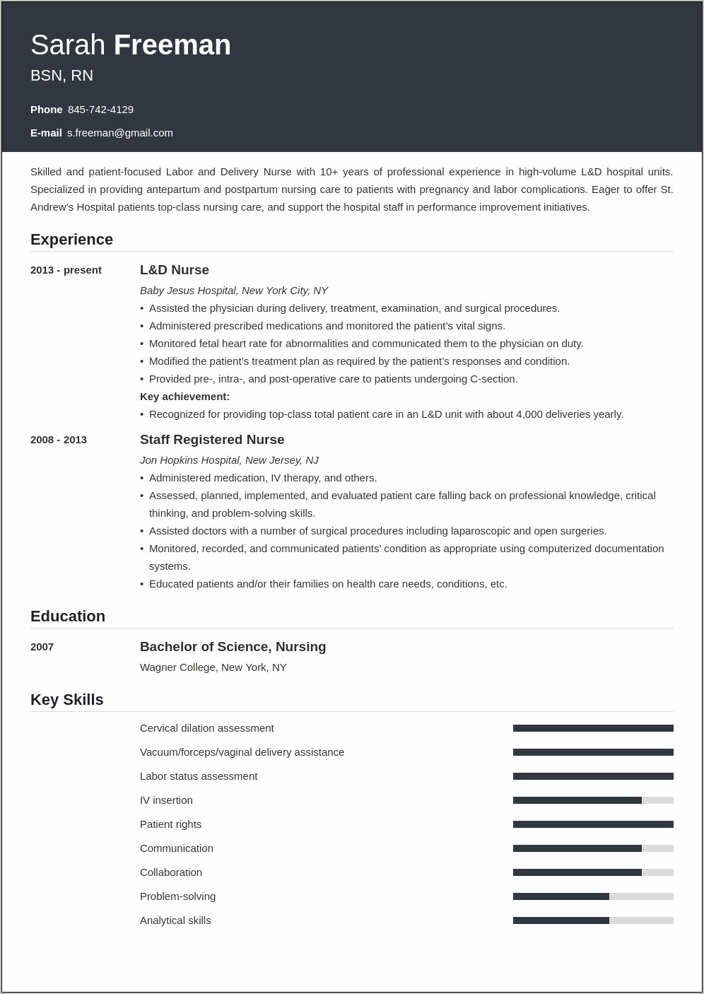 Labor And Delivery Job Description Resume Rn