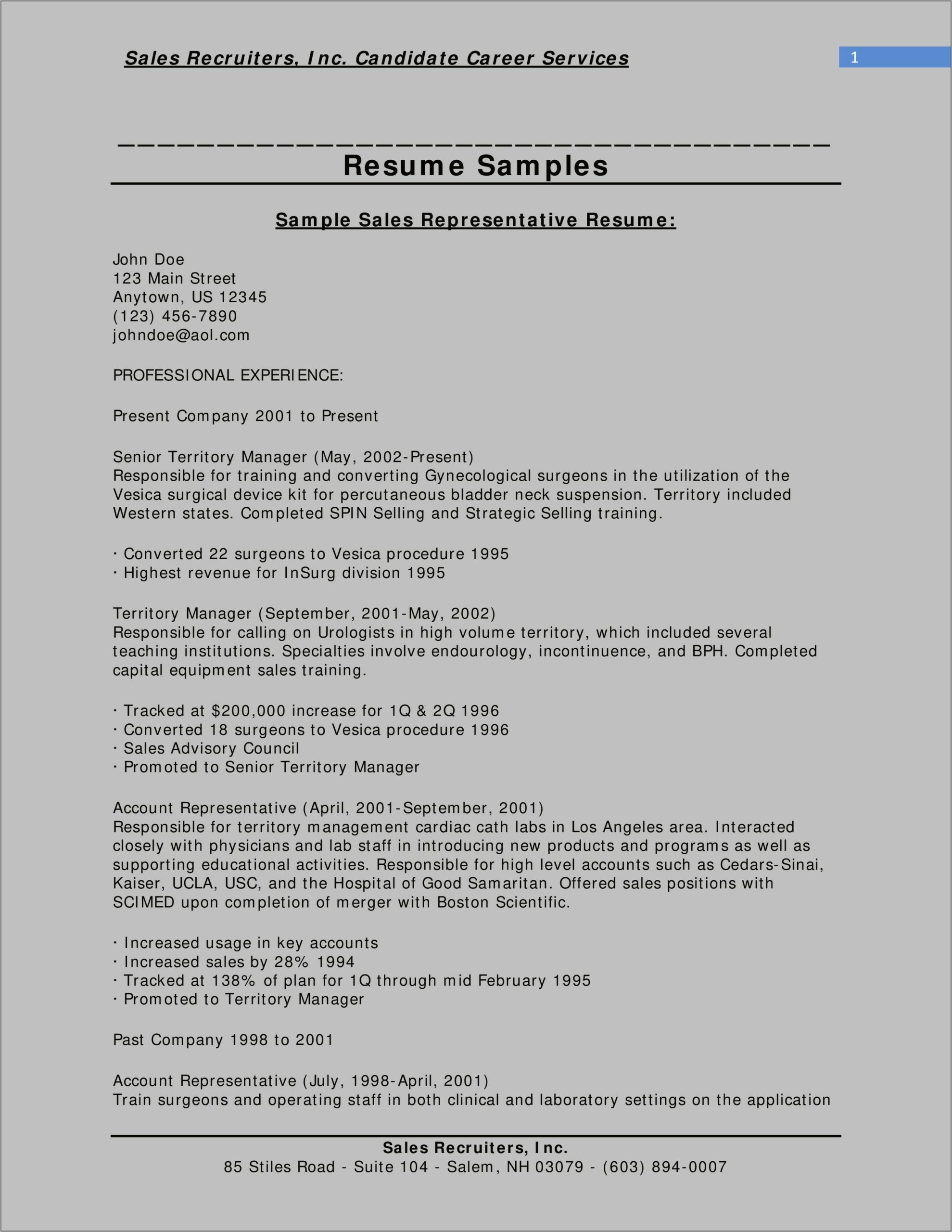 Laboratory Client Service Representative Resume Objective Sample
