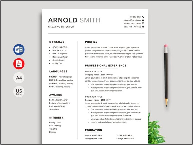 Latest Resume Word Format Free Download