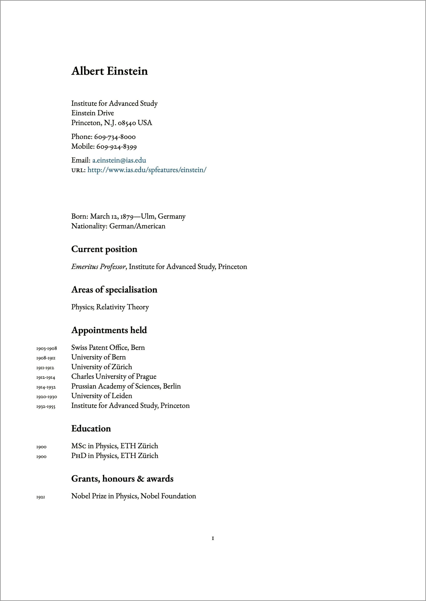 Latex Resume Templates For Graduate Students