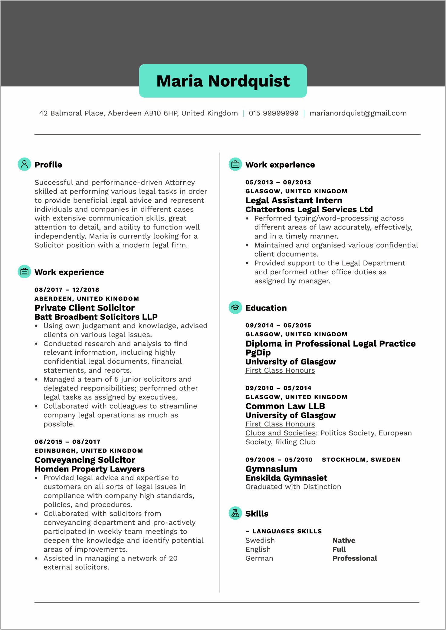 Law Firm Office Manager Resume Sample